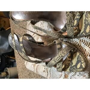 Colin Stuart Women's Snakeskin Pattern Strappy Sandals